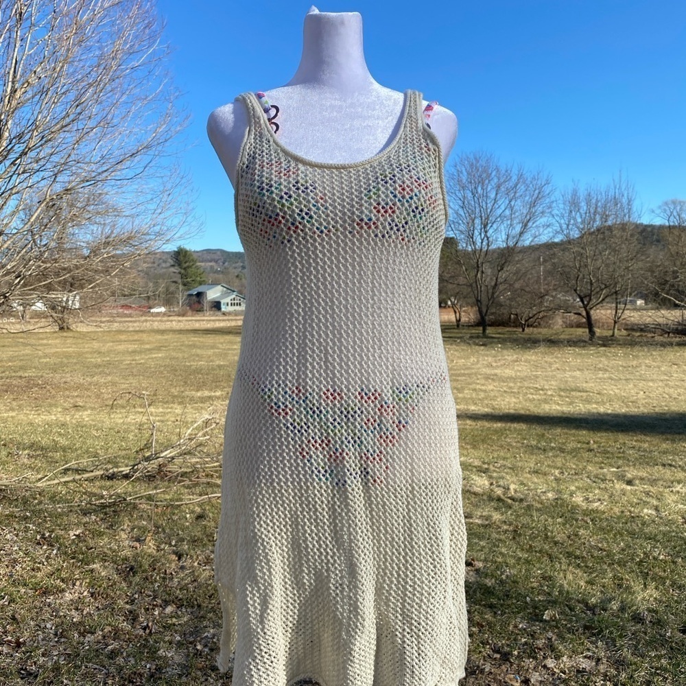 Aerie Coverup Netting Beige Medium - Picture 3 of 8
